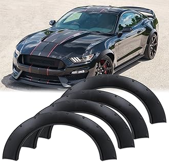 Universal Fender Flares 4PCS Car Large Fender Wide Body Kit Flexible Wheel Arches Edge Protector PP Material,Dodge Challenger Mustang Car,JDM MODERN(84cm-Wide body)