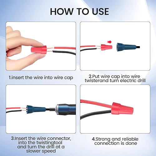 Miniatura 5 de Tornador de tuerca de alambre, herramienta de torsión de alambre para taladro y pelacables para taladro, herramientas eléctricas con mandril de 14
