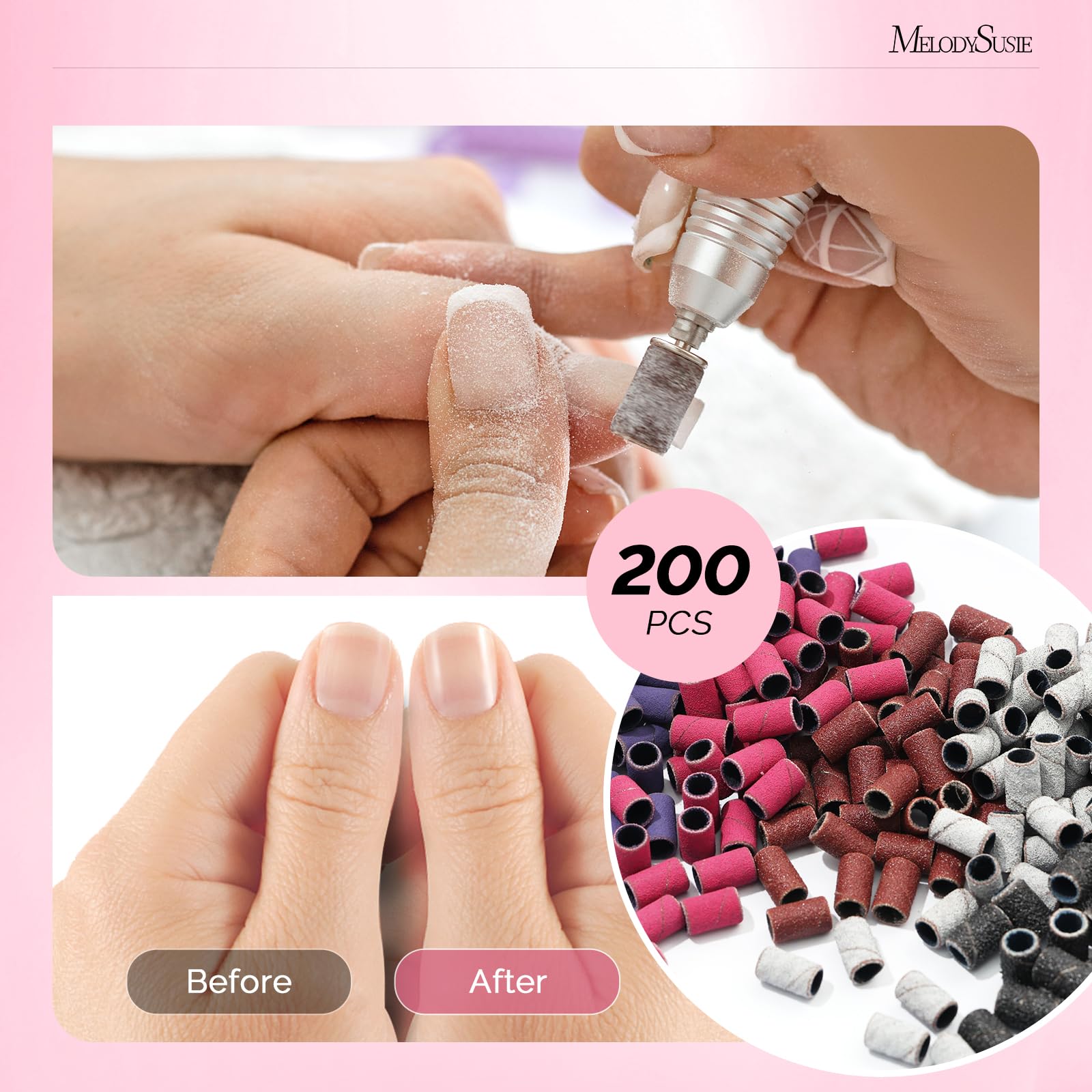 Amazon.com: MelodySusie 202 Pcs Sanding Bands for Nail Drill, 5