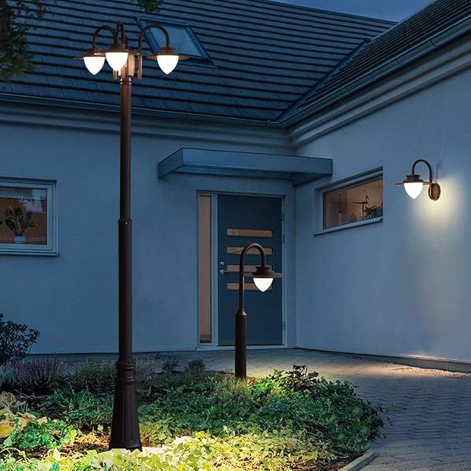 Lámpara de Poste Alto LED 3 Luces Outdoor IP54 Moderna miniatura 5