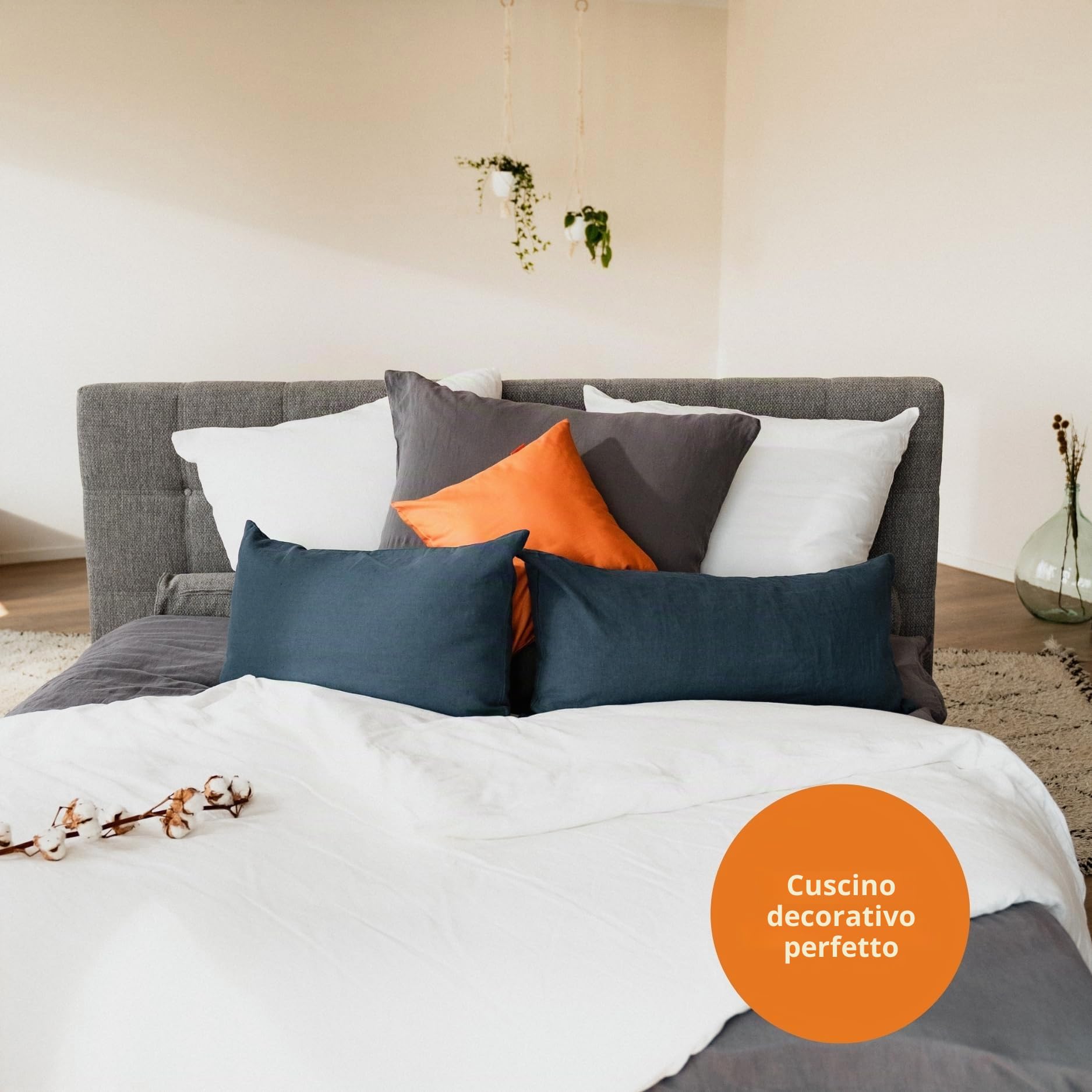 sleepling 196360 - Cuscino per letto, 100% piumino e piume, lavabile a 60 gradi, Downpass, 100% cotone, 80 x 80 cm, bianco