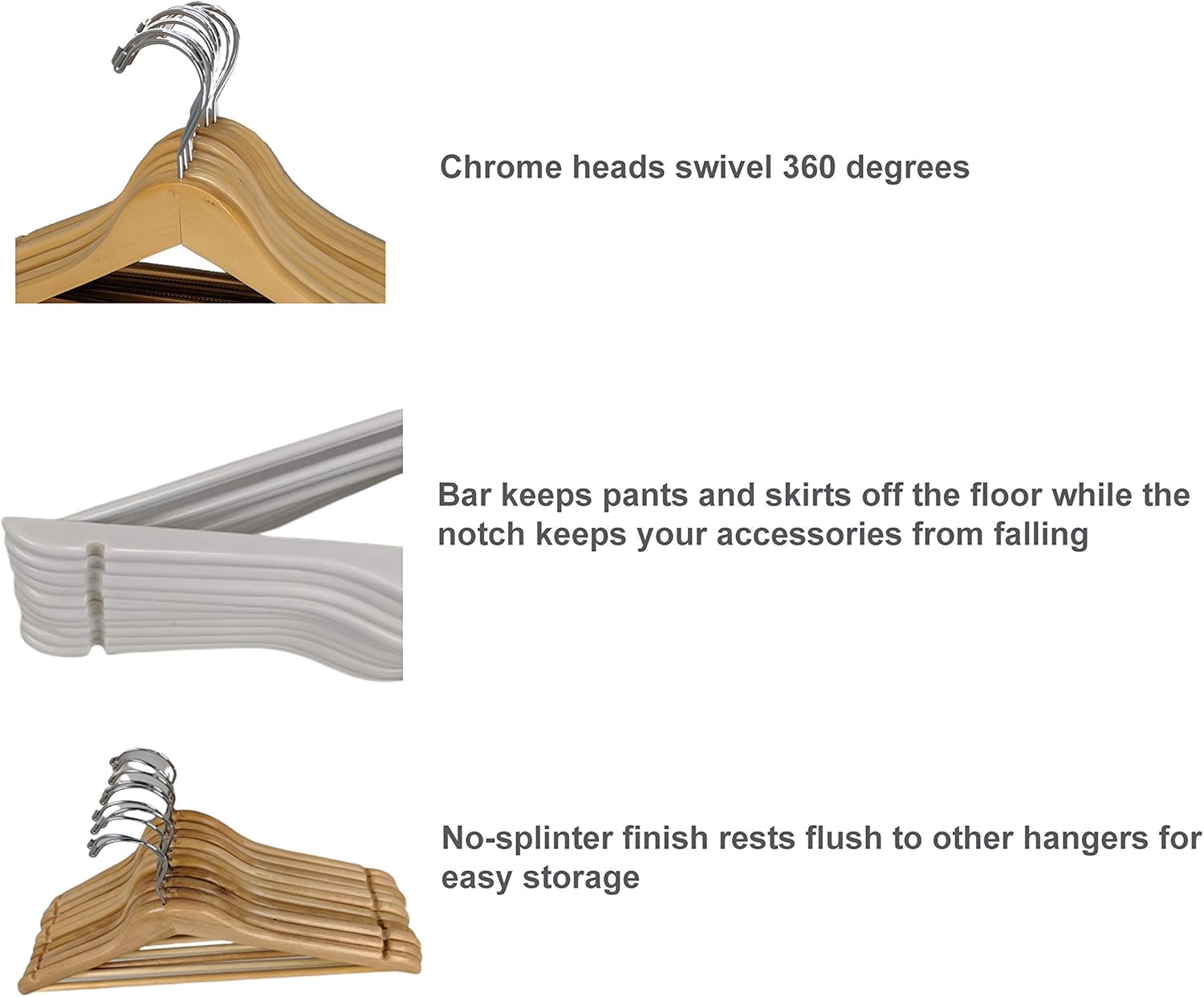 Pillowtex Wood Suit Clothes Closet Hanger w/Bar - Set of 50 Cherry Finish Hangers