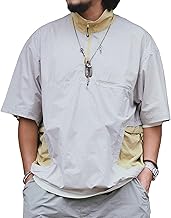 CHANGE WELL Men's 2025SS Outdoor Fashion, Summer Clothing, Water Repellent, Quick Drying Material, Casual, Color Scheme, Short Sleeve, Half Zipper, Pullover Shirt