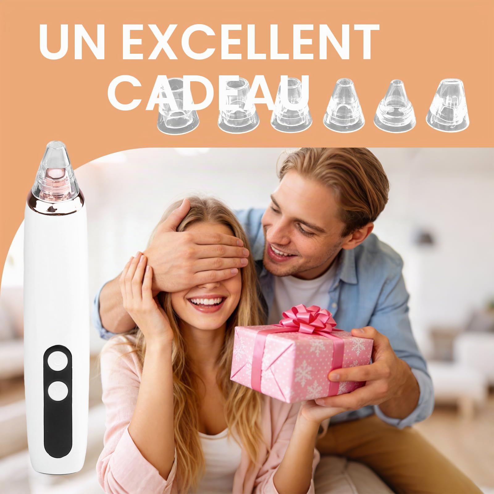 Aspirateur Point Noir 6 Sondes et 3 Modes, Extracteur Point Noir pour l'élimination des Blackheads, Boutons, Graisse
