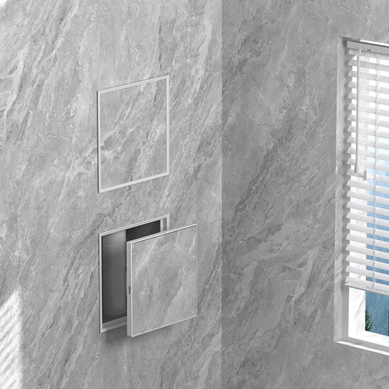 Urbanup Grey Access Panel Recessed Access Panel For Tile, Self-Adhesion Inspection Hatch Hidden, Pvc Revision Door Detachable, Cover Plumbing Electrical Wiring(Gray,15X20cm/6X7.9in)