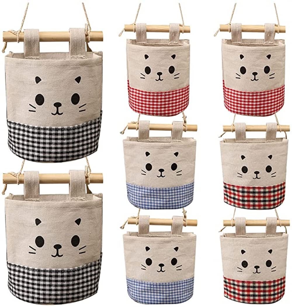 Sac De Rangement Mural, 8 Pièces Imperméable À L'eau Sur La Porte Organisateur De Placard En Tissu De Lin Organisateur De Poche Suspendu Sur Porte Organisateur Suspendu Pour Chambre Salle De Bain