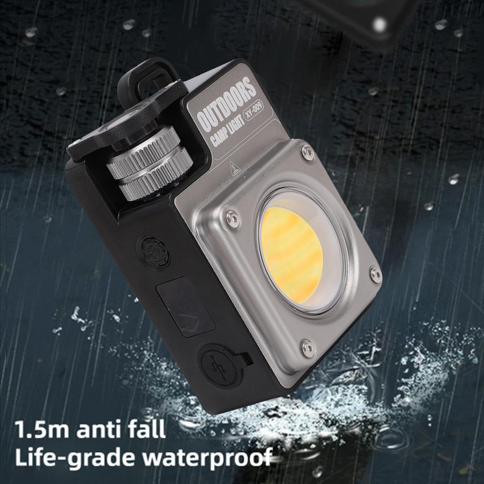 Campingleuchte, 3500 Lm, Tragbare LED-Laterne mit Magnetfuß, Wiederaufladbar für Wandern und Notfälle (SILVER)