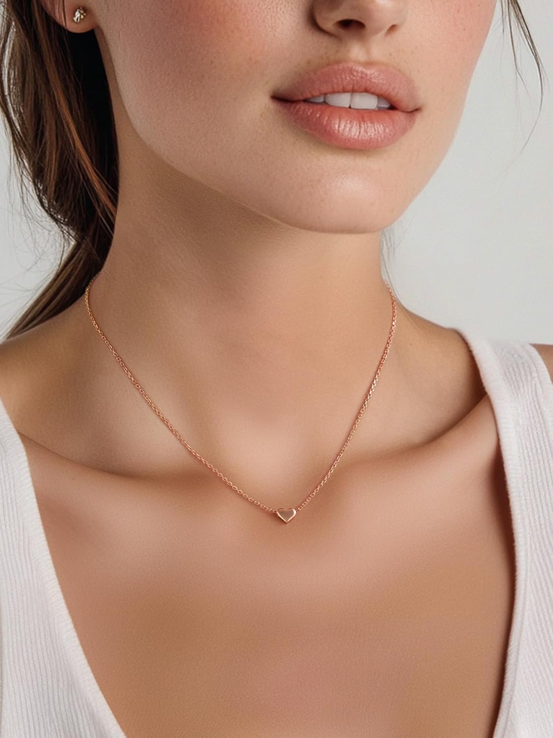 ChicSilver Personalized 925 Sterling Silver Dainty Small Heart/Star/Moon/Dot/Triangle Pendant Necklace for Women, Silver/Gold/Rose Gold/Black (with Gift Box) - Image 2