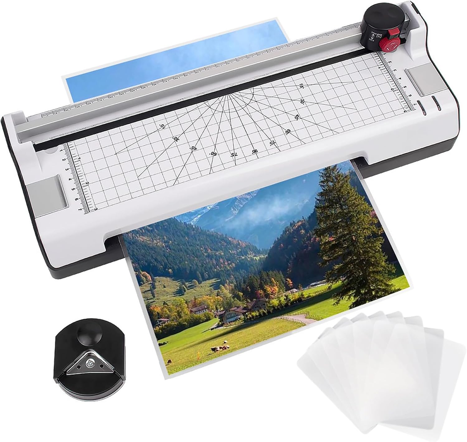 Laminator Machine for A3/A4, 13Inch Thermal Hot&Cold 2 Roller Laminating Machine, 3-5mil Laminator with 70 Pouches, Paper Trimmer, and Corner Rounder, for Home Office School Teacher Use