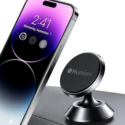 Humixx [8 Built-in Magnets] Car Phone Holder Mount Magnetic [Aviation-Grade Alloy] 360° Rotatable Universal Magnetic Cell Phone Mount for Car Phone Holder for iPhone Samsung Smartphones