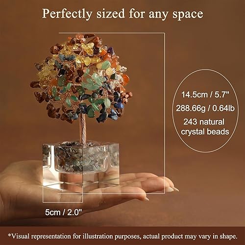 Miniatura 2 de Árbol de la vida de 7 chakras, árbol de cristal curativo, árbol bonsái, decoración de escritorio de oficina, decoración de sala de estar,