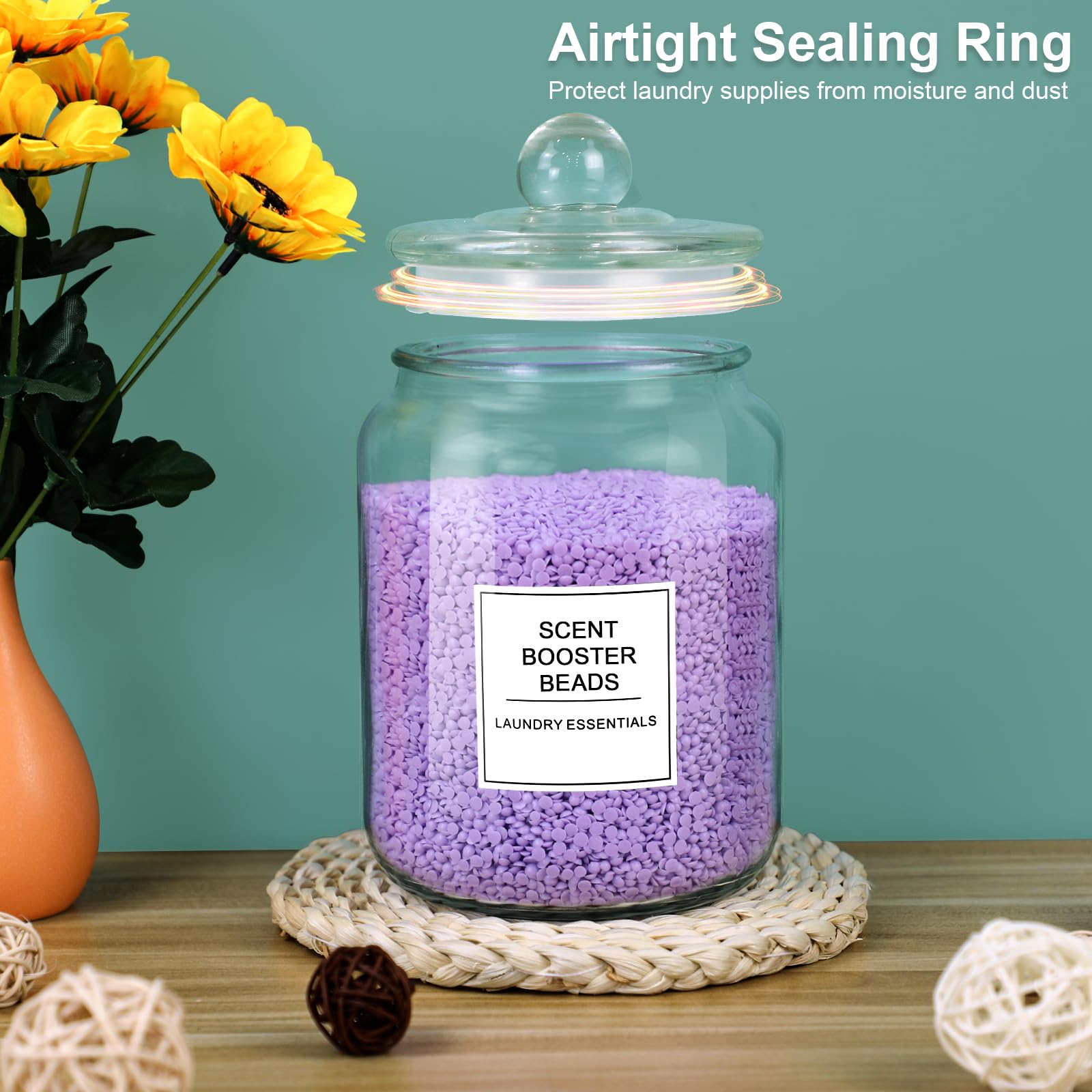 Glass Jars for Laundry Room Organization Jar, Half Gallon Laundry Pods