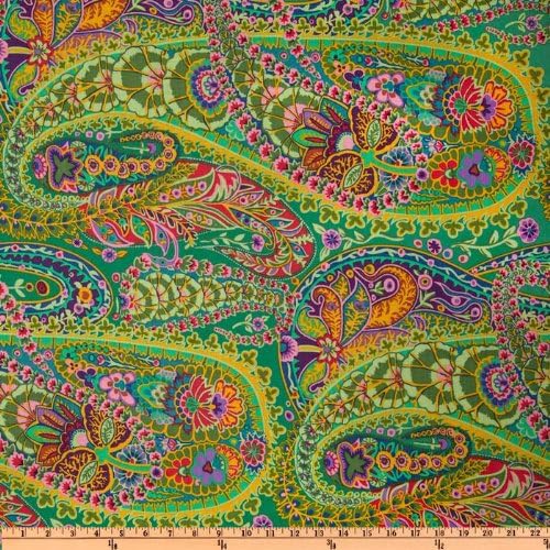 Kaffe Fassett Paisley Jungle Green, Fabric by the Yard