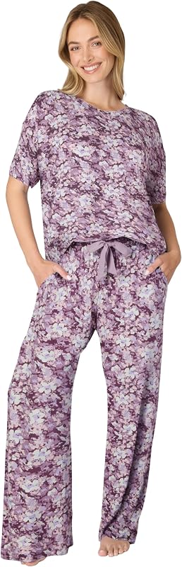 Bali Women's Pajamas Set, Breathable T-shirt & Pants With Pockets, Loungewear for Women, Roomy Fit, 29"