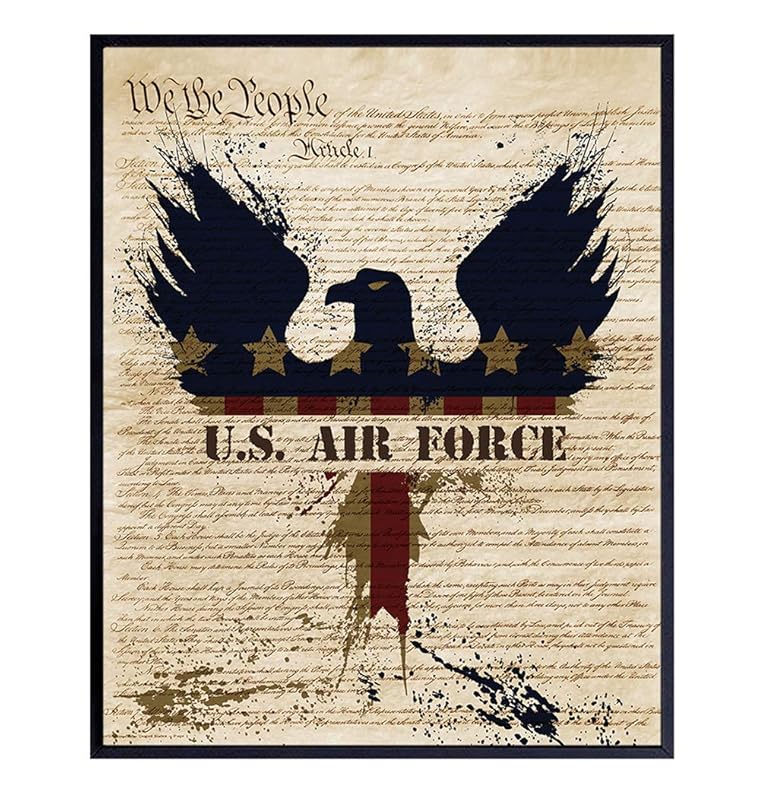 Patriotic US Air Force Art Poster 8x10 Wall Decor