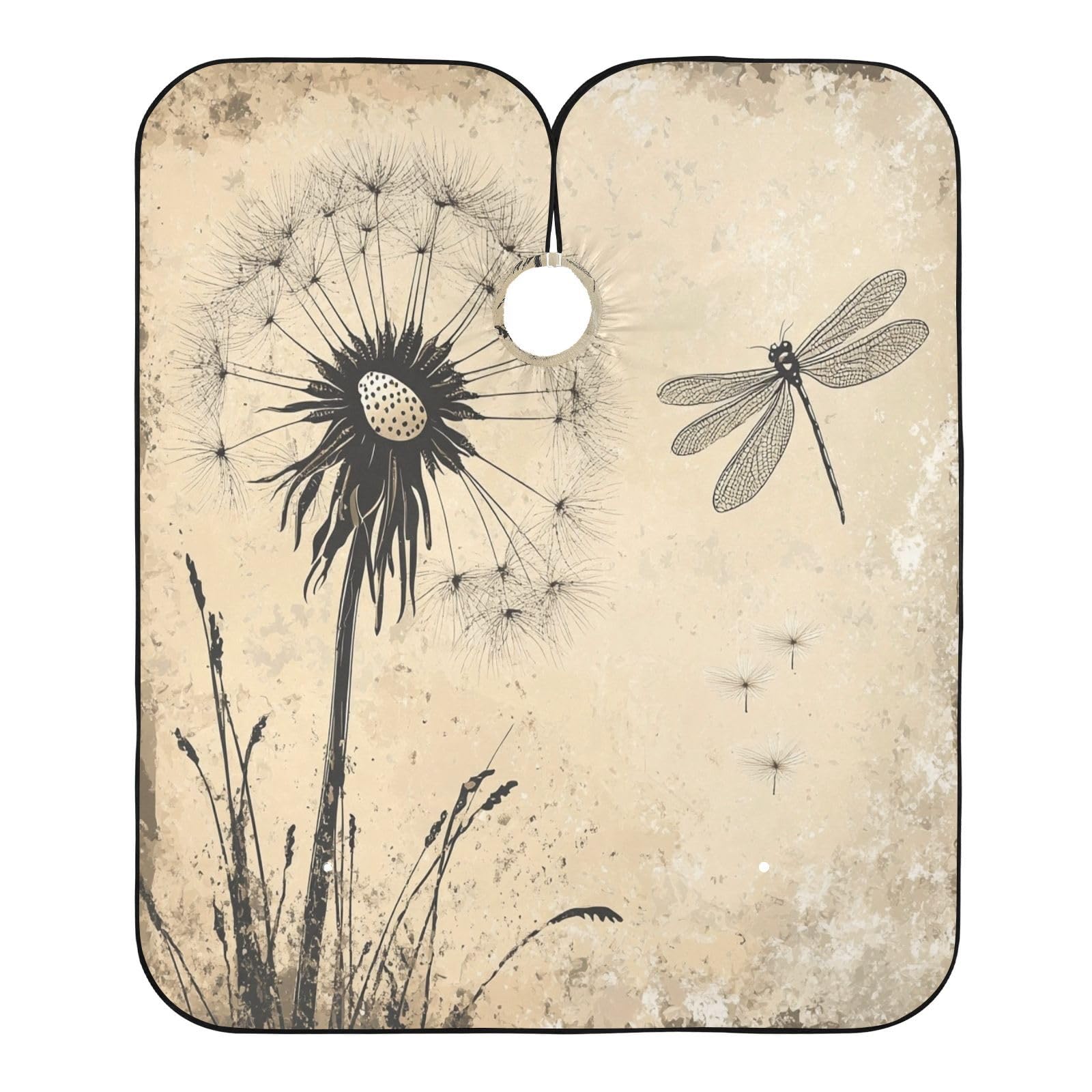 Kigai Dandelion Hair Cutting Cape for Men & Women Waterproof Barber Cape Professional Hairdressing Salon Styling Apron with Adjustable Closure Snap