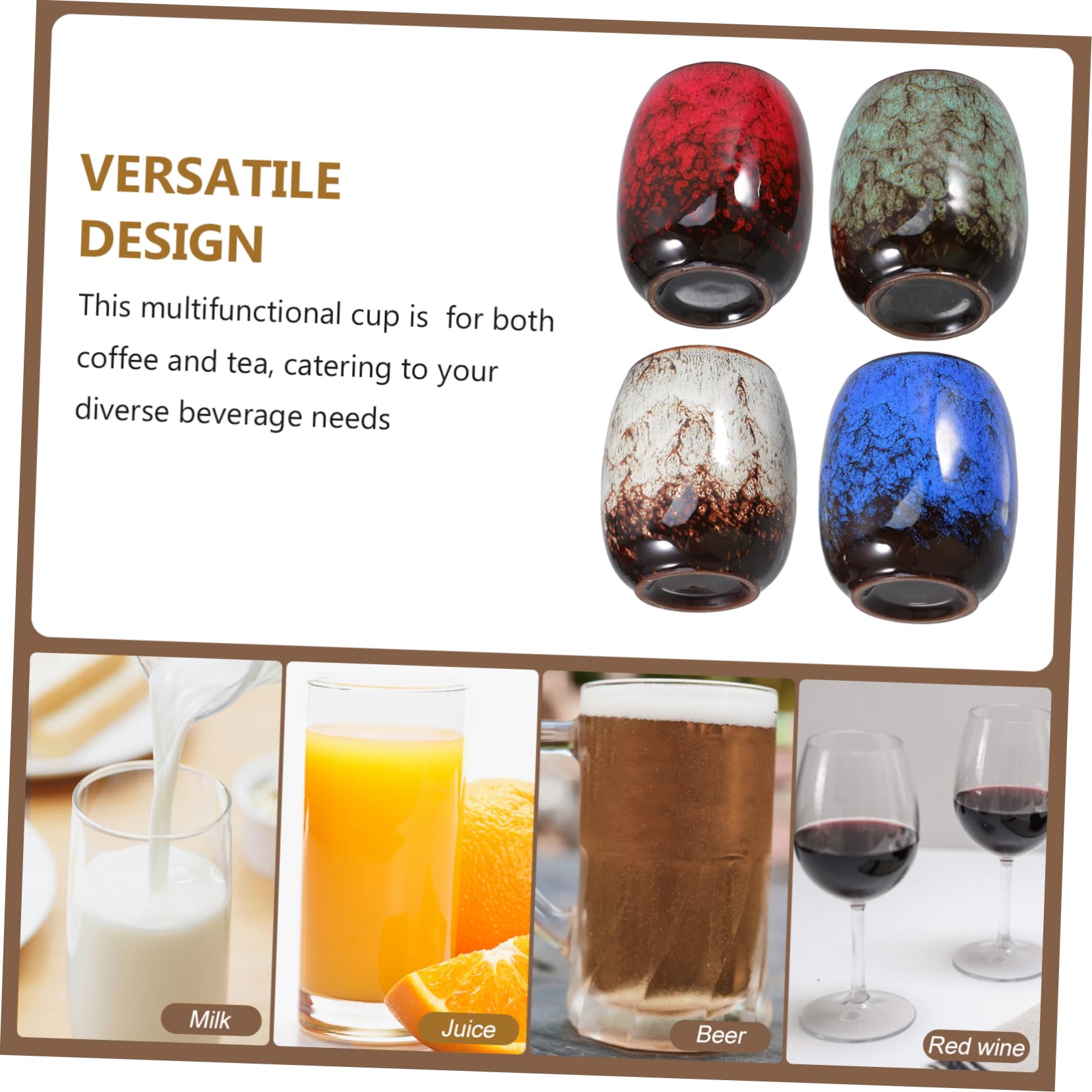 4 Piezas Taza De Café De Estilo Japonés Taza De Porcelana Para Uso El Hogar Oficina Escuela y Tradicional