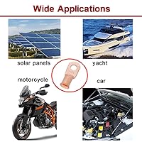 Vista 5 de 2 AWG 5/16 '' Stud (10 piezas), Terminal de anillo de batería resistente, conectores de calibre, terminales de alambre de cobre, terminales, Glod