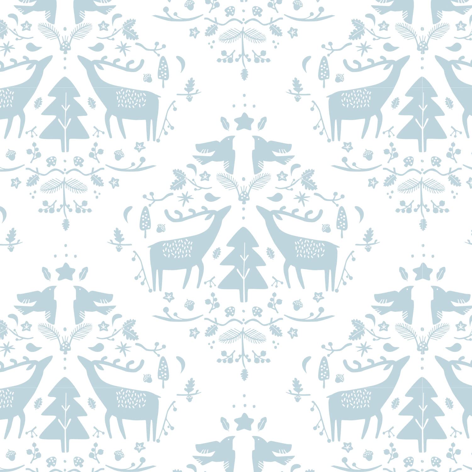 CLAIREFONTAINE 202056C - Rl papier Excellia 80g 50x0,70m Cerf/Sapin bleu