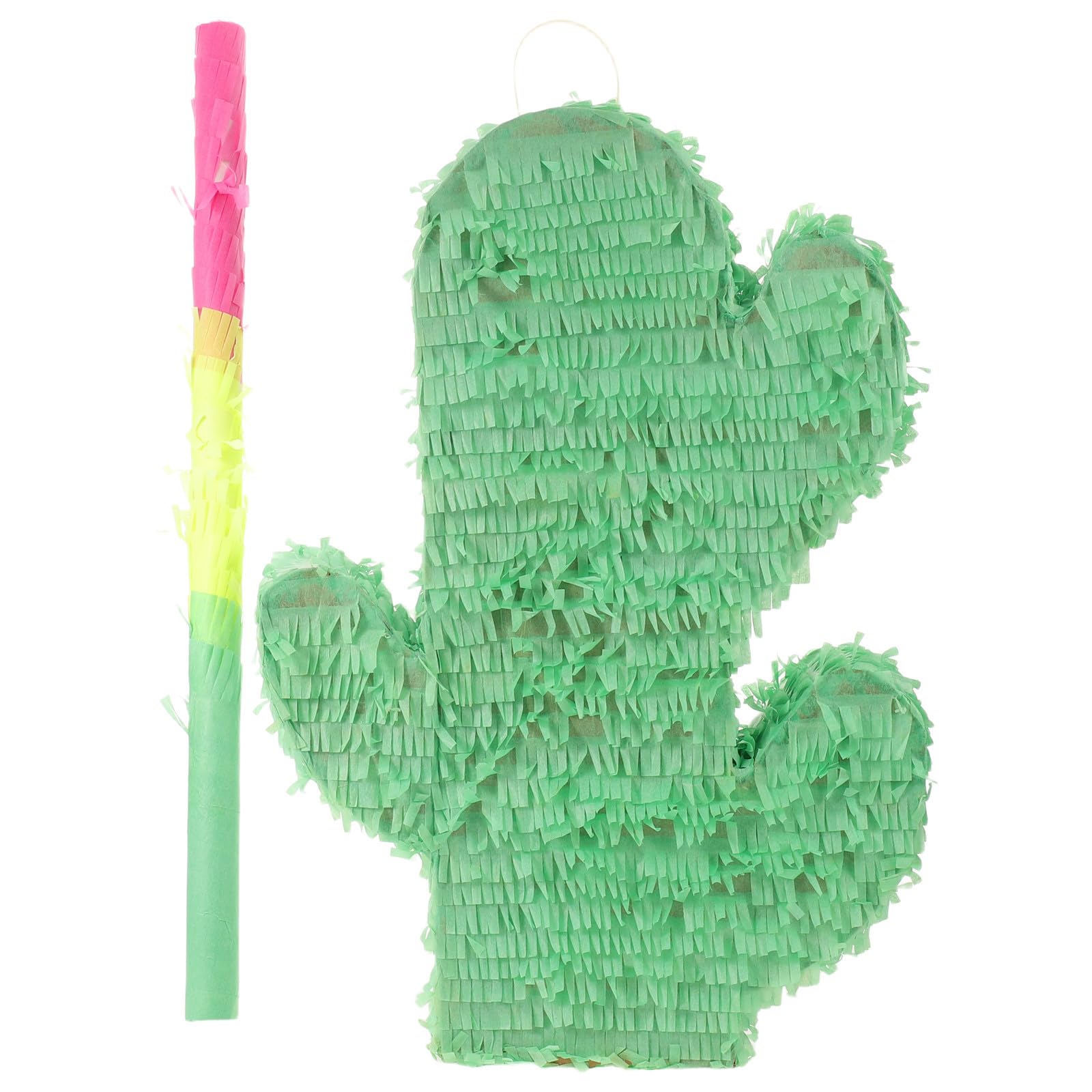 Vaguelly Piñata de Cactus para Fiesta Verano en Papel Verde con Juego Interactivo y Fácil de Colgar Adecuado para Celebración de Cumpleaños y Eventos