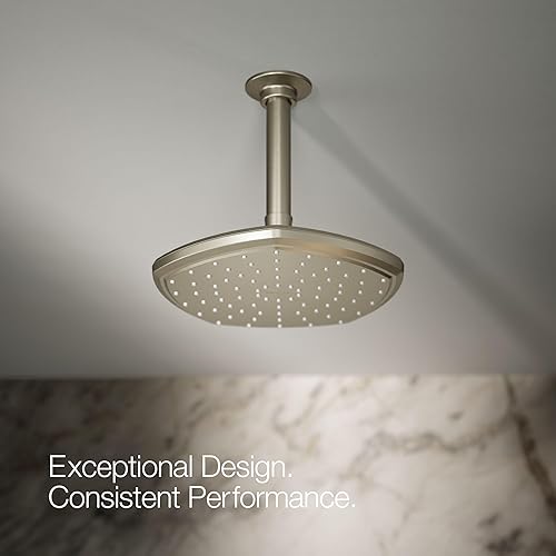 Miniatura 79 de KOHLER 27051-SN - Cabezal de lluvia de una sola función de 8 pulgadas, cabezal de ducha de un solo rociador, cabezal de ducha tipo lluvia, 2.5 GPM