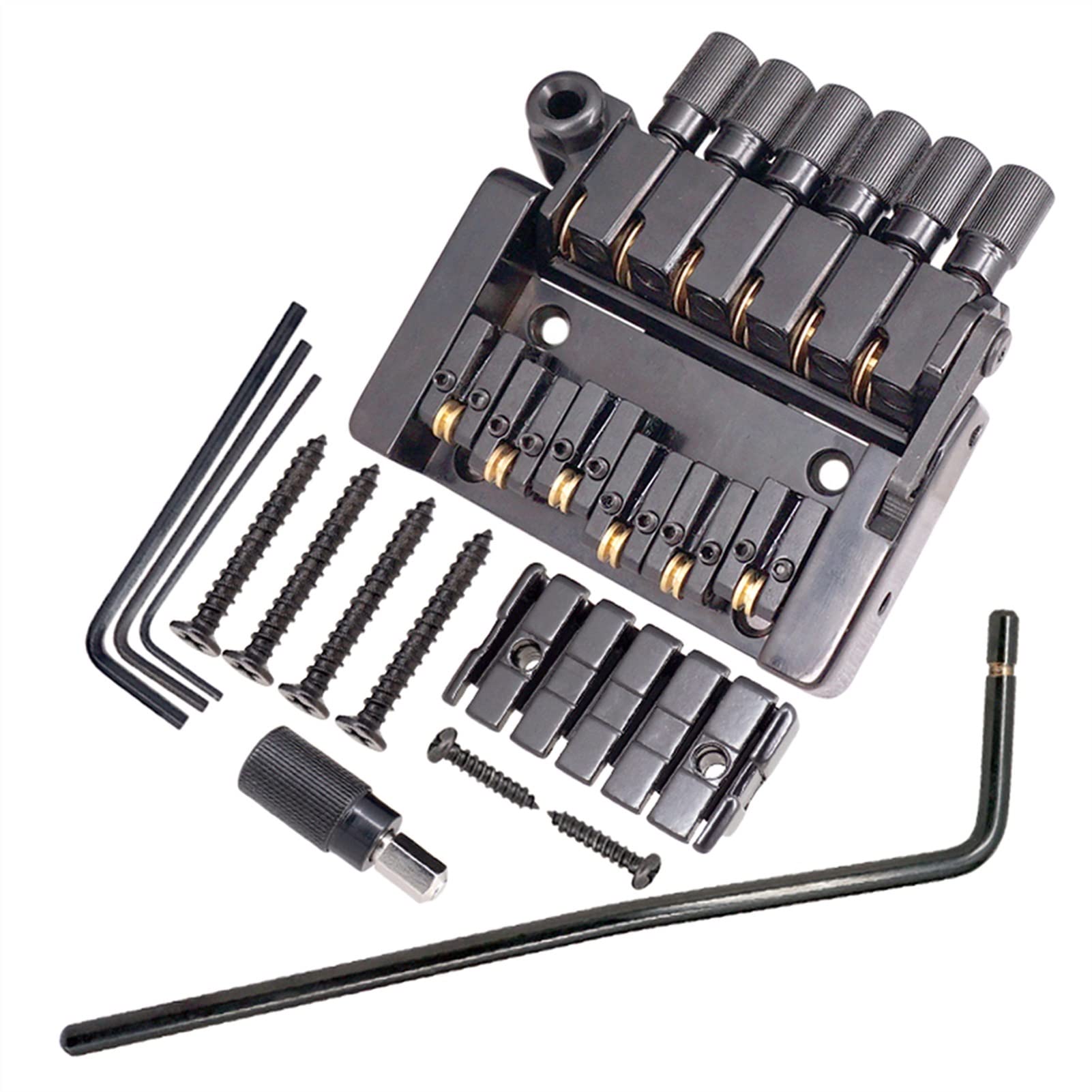 Parti di ricambio chitarra Black Guitar Tremolo System Bridge Bridge Sella Rullo Sella Testate
