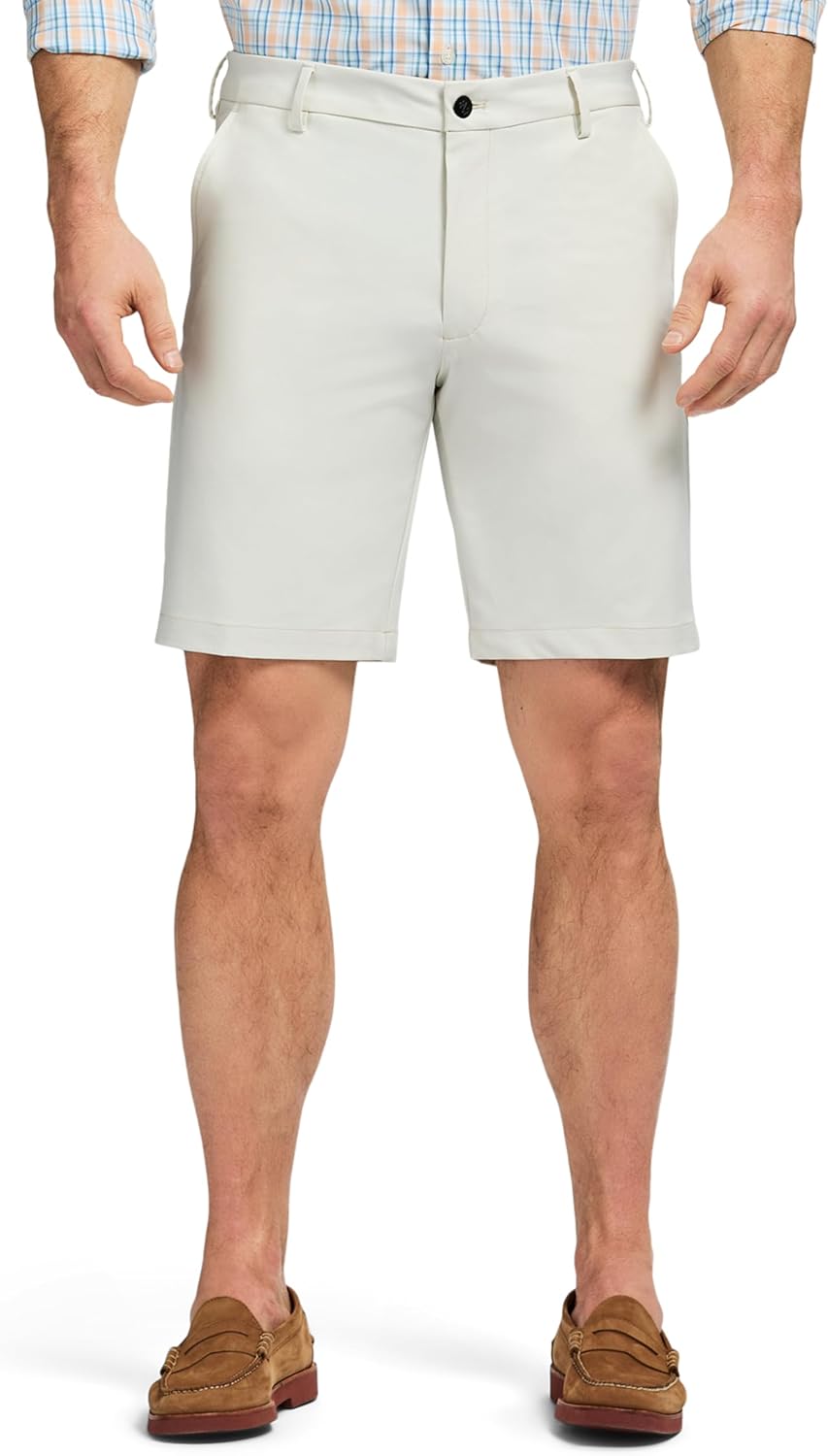 Izod Mens Non-Iron Stretch Straight Fit Flat Front Traveler Short