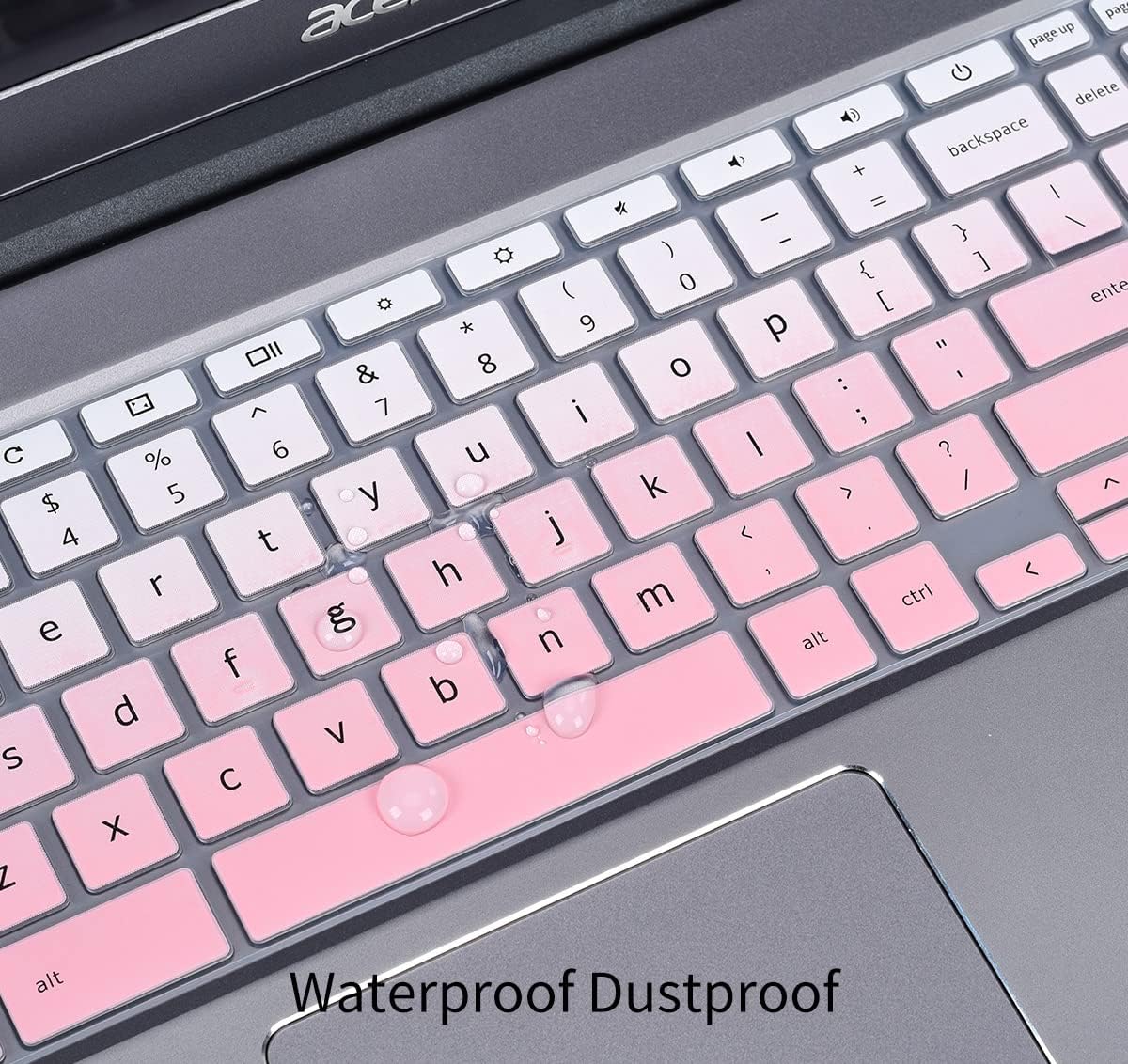 Keyboard Cover Skin for 2022 Acer Chromebook 315 CB315 & Acer Chromebook 715 CB715 15.6, Acer Chromebook 317 CB317 17.3" with Numeric Keypad, Acer Chromebook 15.6 inch Protector, Gradual Pink image 5 of 7 B09T6LHGKY