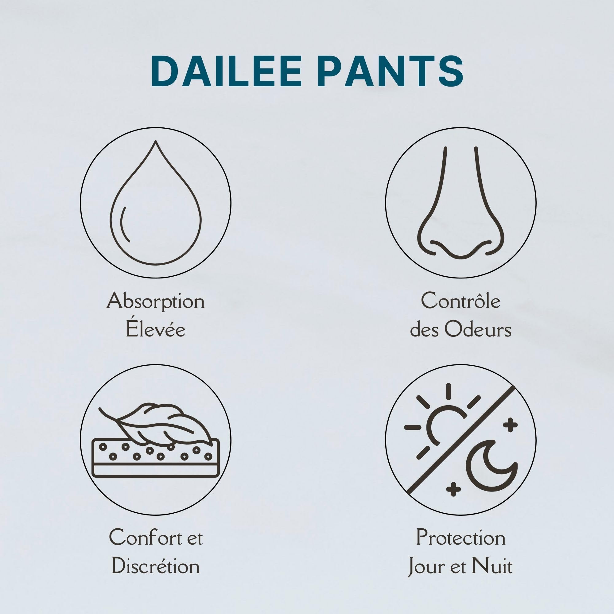 Dailee Pants Maxi XXL - 40x Couches Adultes, Couche Culotte Incontinence Femme et Homme - 4 Paquets de 10 Slip Incontinence, Culotte Jetable