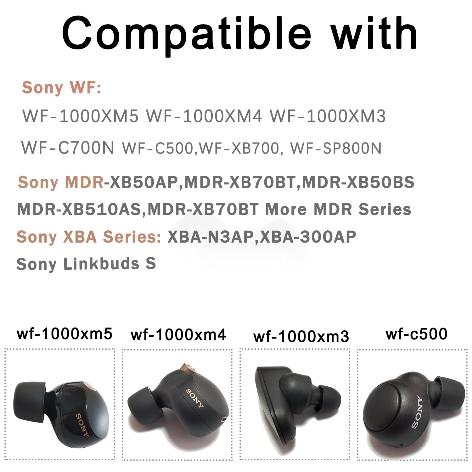 Amazon | Sony WF-1000XM5 (L/M/S/XS)用シリコンイヤーチップ 4組 交換