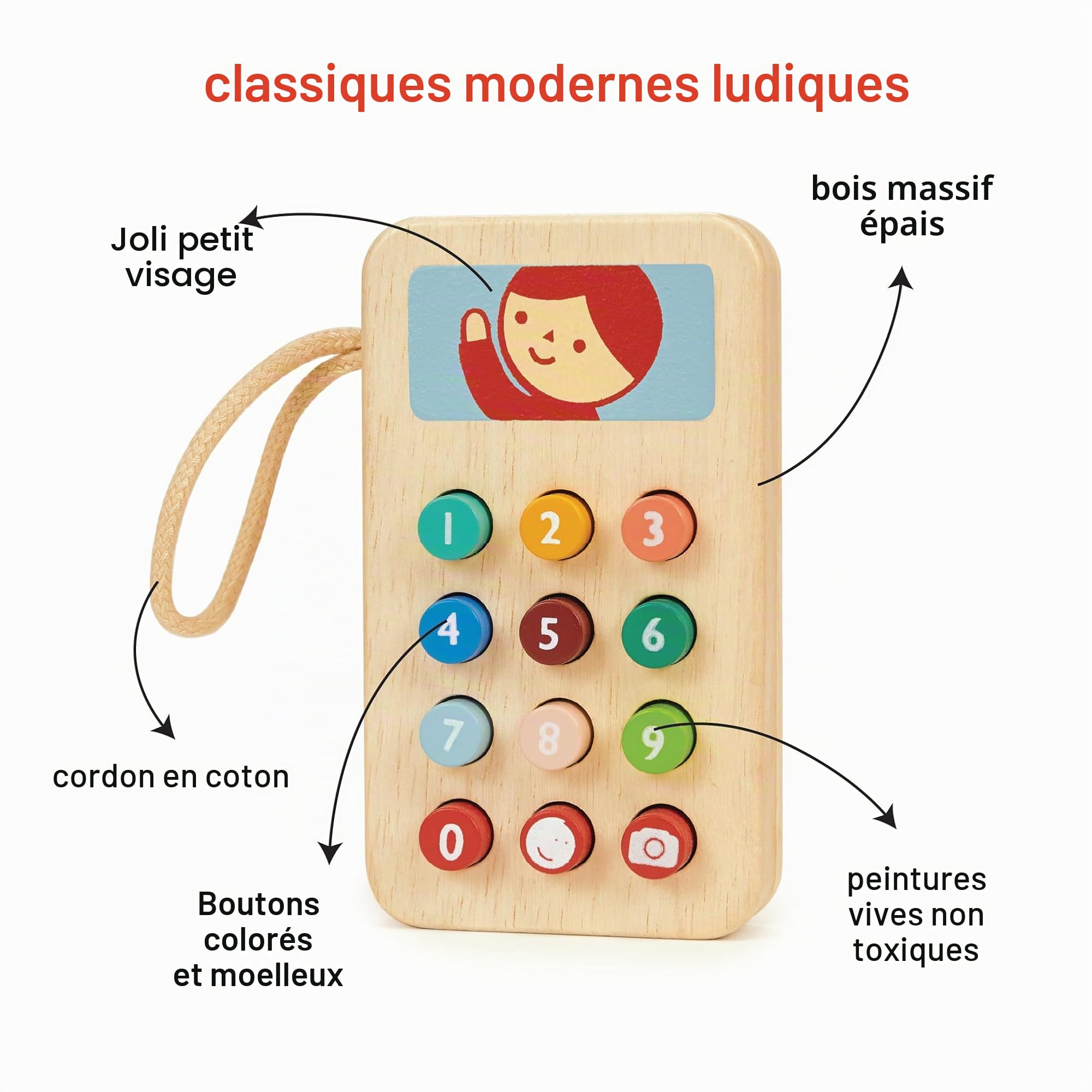 Mentari Jouets - Développez vos compétences avec des gadgets amusants pour enfants de 18 mois et plus (téléphone portable)