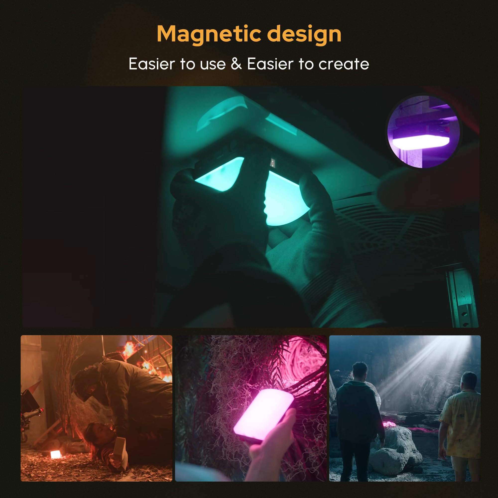 Aputure MC Pro RGBWW - Luce video per fotocamera, 5 W, alta luminosità, 1585 Lux a 0,5 m, attrazione magnetica regolabile 2000-10000 K e protezione IP65 per fotografia, videografo