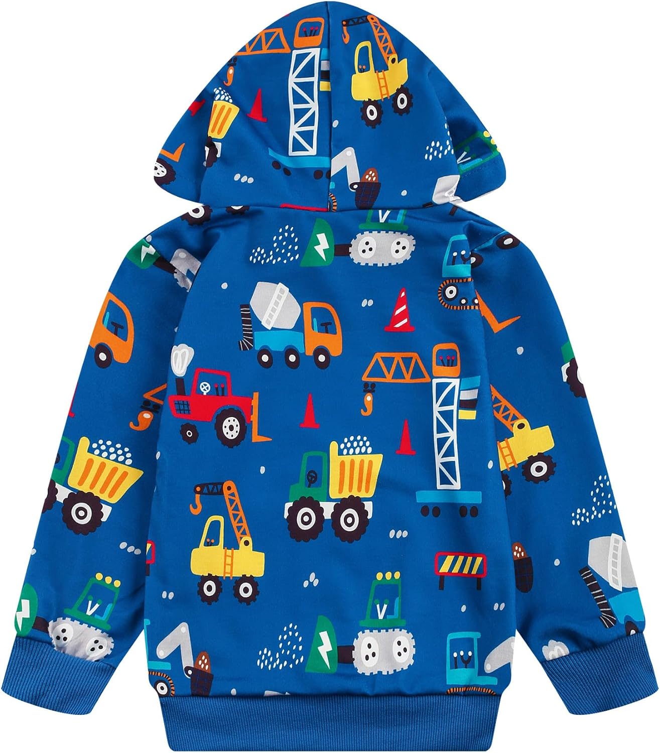 Toddler Boy Hoodie Sweatshirt - Pullover Dinosaur Long Sleeve Shirt Fire Truck Print Kids Winter Clothes 2T-7T - Image 2