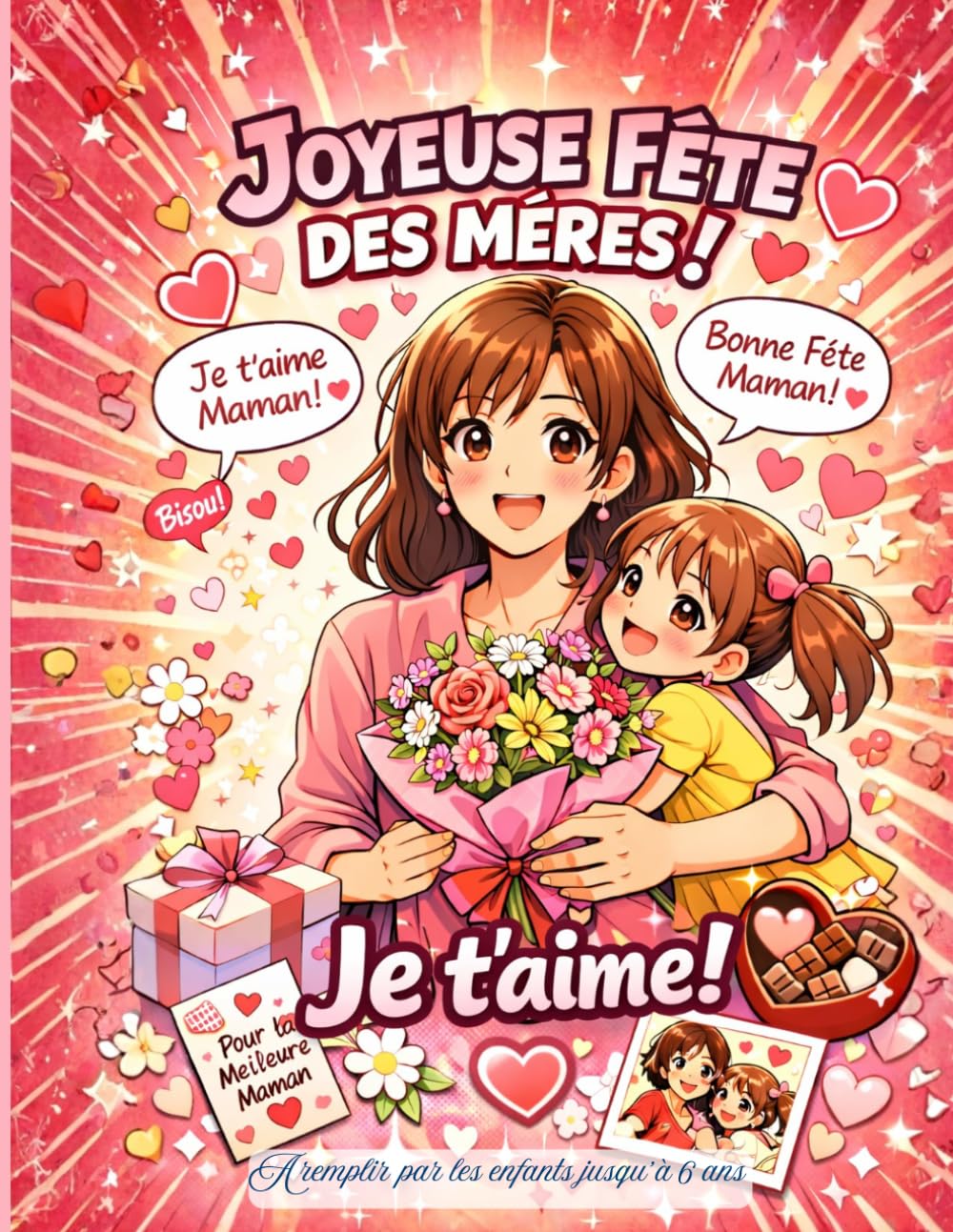 Joyeuse fete des meres: fille Maman je t'aime