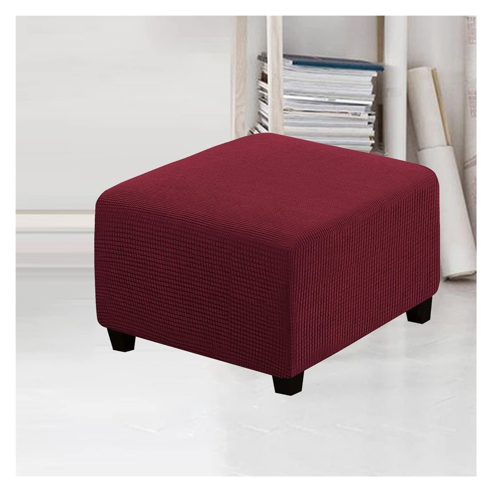 MeRcri Copri Pouf Quadrato Elasticizzato Copri Ottomano Quadrato