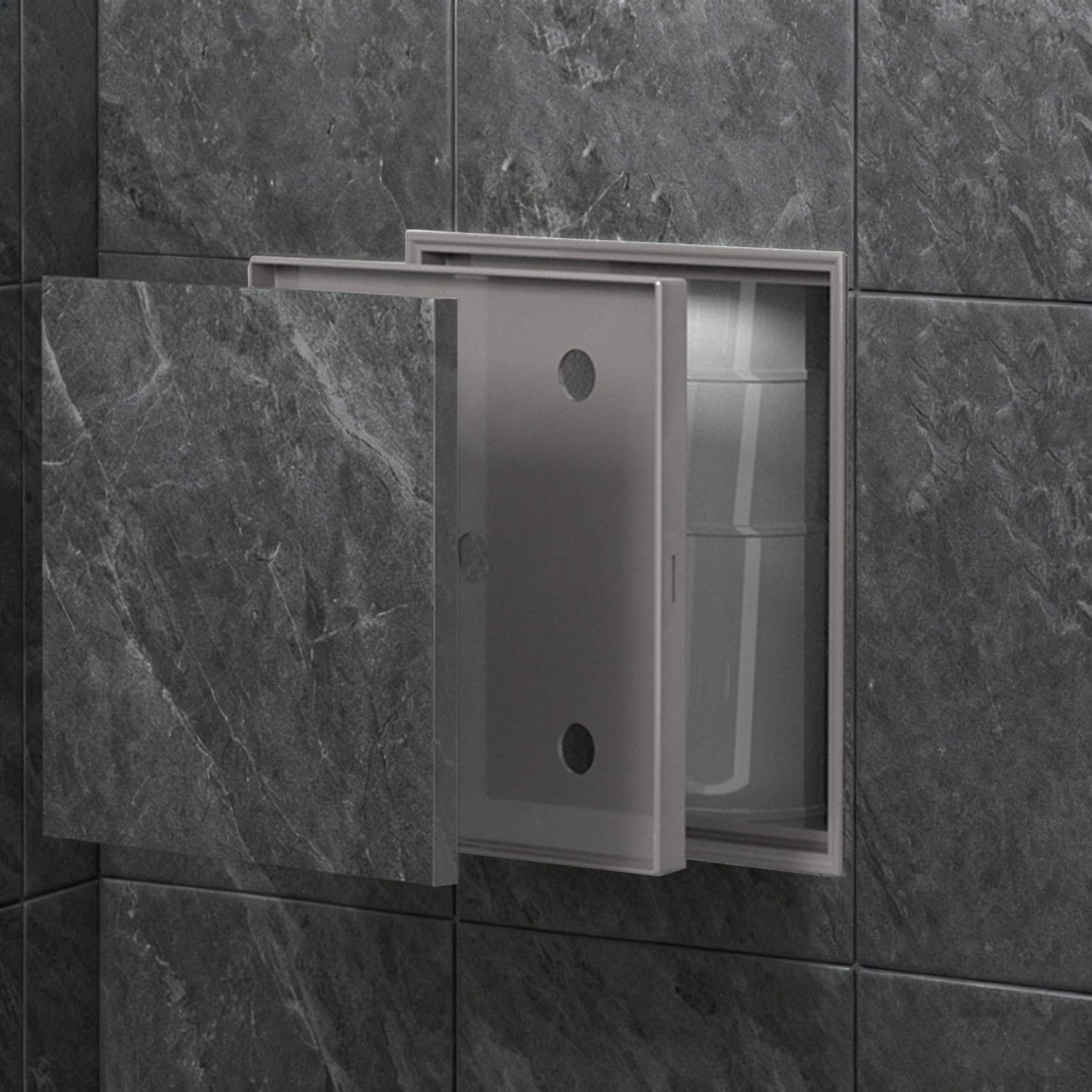 Invisible Tileable Access Panel, Plastic Concealed Inspection Door Removable Wall Hatch Easy Installation Safety Design For Home Electrical Plumbing Pipeline Maintenance Grey 20x20cm(7 7/8x7 7/8)