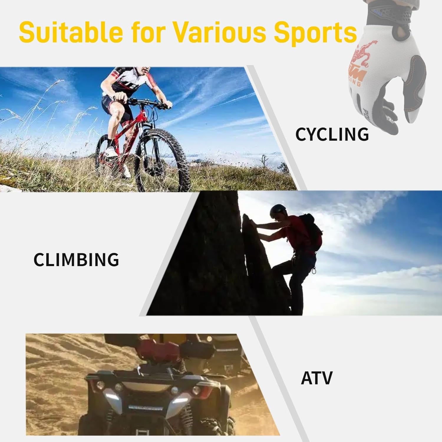 Off-Road Motorcycle,Dirt Bike,ATV, BMX, MTB Racing,Breathable & Non-Slip Outdoor Sports Gloves for Men & Women - Image 7