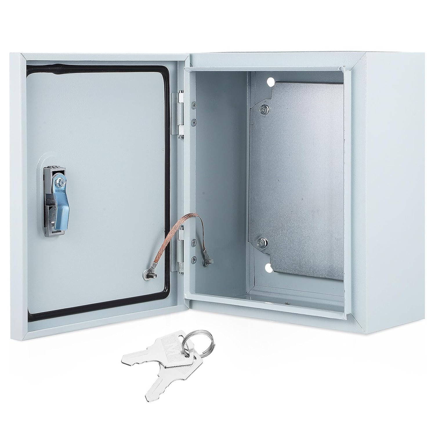 GLEAVI Weatherproof Power Distribution Box Wall-Mounted Electrical Enclosure 250x300x140mm Thickened Steel Exterior Circuit Breaker Box Without Handle