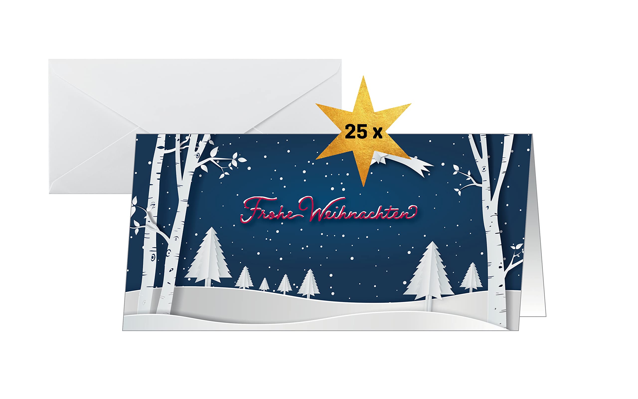 SIGEL DS087 Christmas cards "Pop-up winter landscape", DL, 25 cards incl. envelopes, easy to print