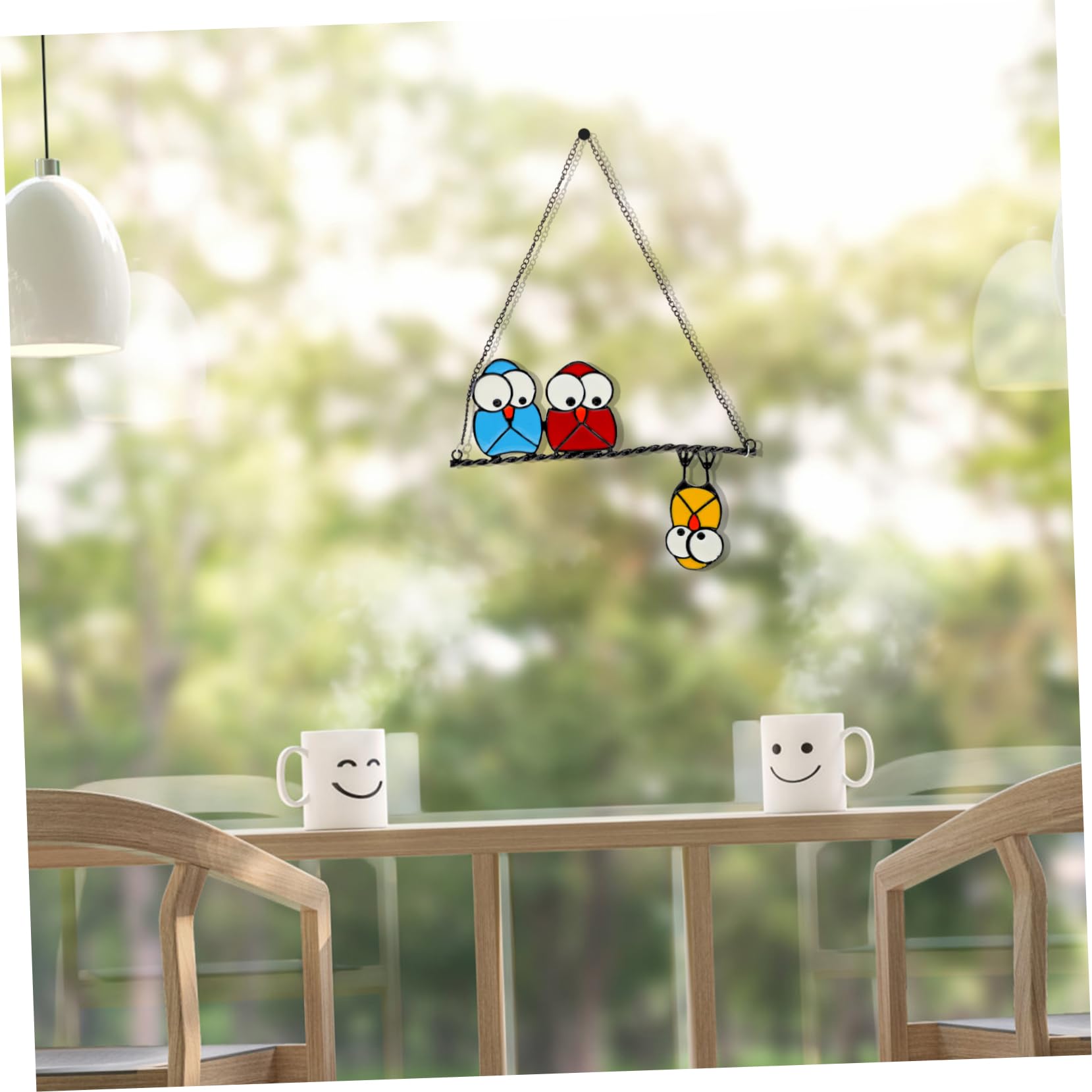 TOPBATHY 2 Pz decorazione della gabbia per uccelli gufi leggero gabbie fioriere artificiale bicchiere strenne ciondolo pendente in metallo ornamento da appendere creativo ferro da stiro