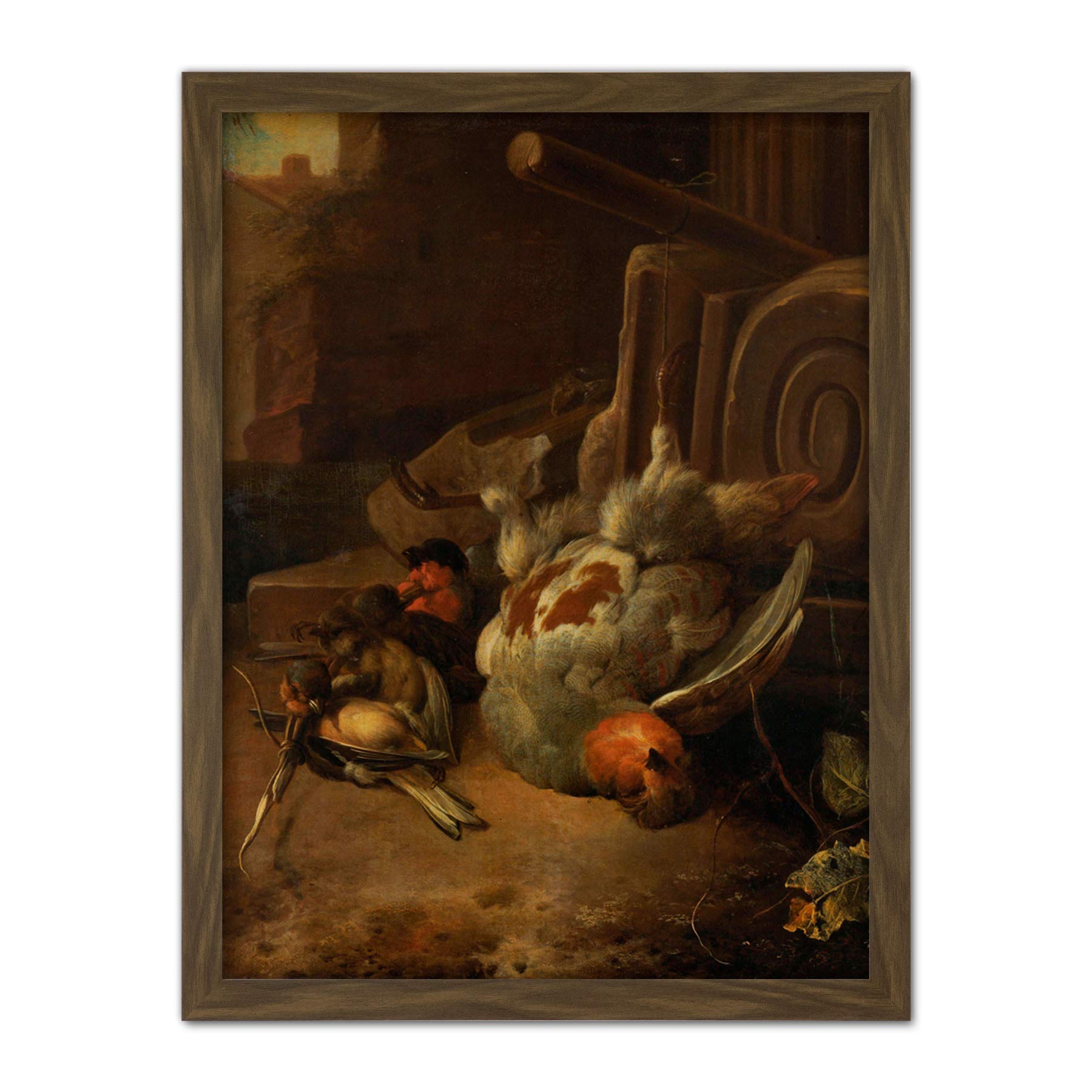 Artery8 D'Hondecoeter Dead Birds Painting Artwork Framed Wall Art Print 18X24 Inch
