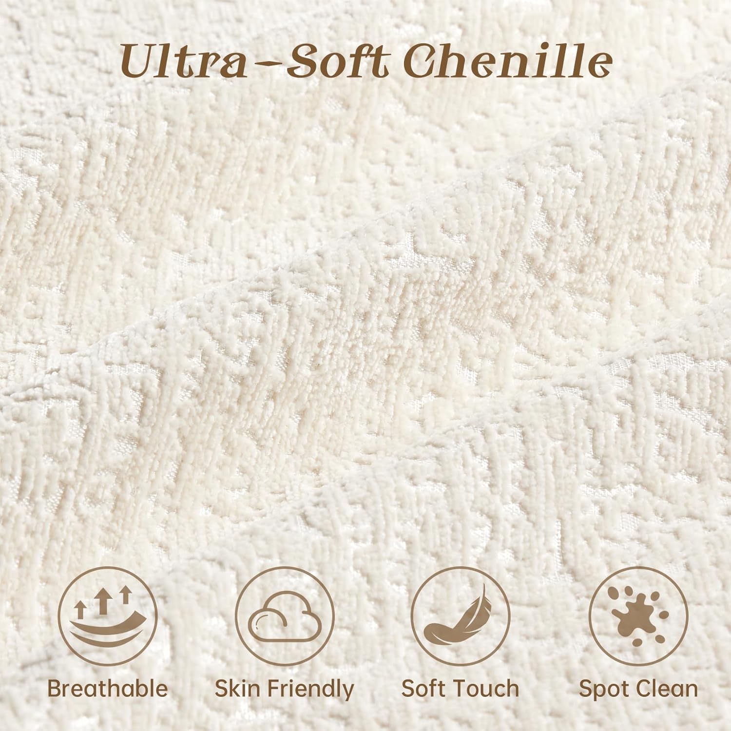 Leyu&Hafort Modular Sectional Sofa,Cloud Sectional Couch with Deep Seat,Modern Modular Couch with Movable Ottoman,Chenille Sofa with Throw Pillows for Living Room,Bedroom (142"-U Shape,Beige)