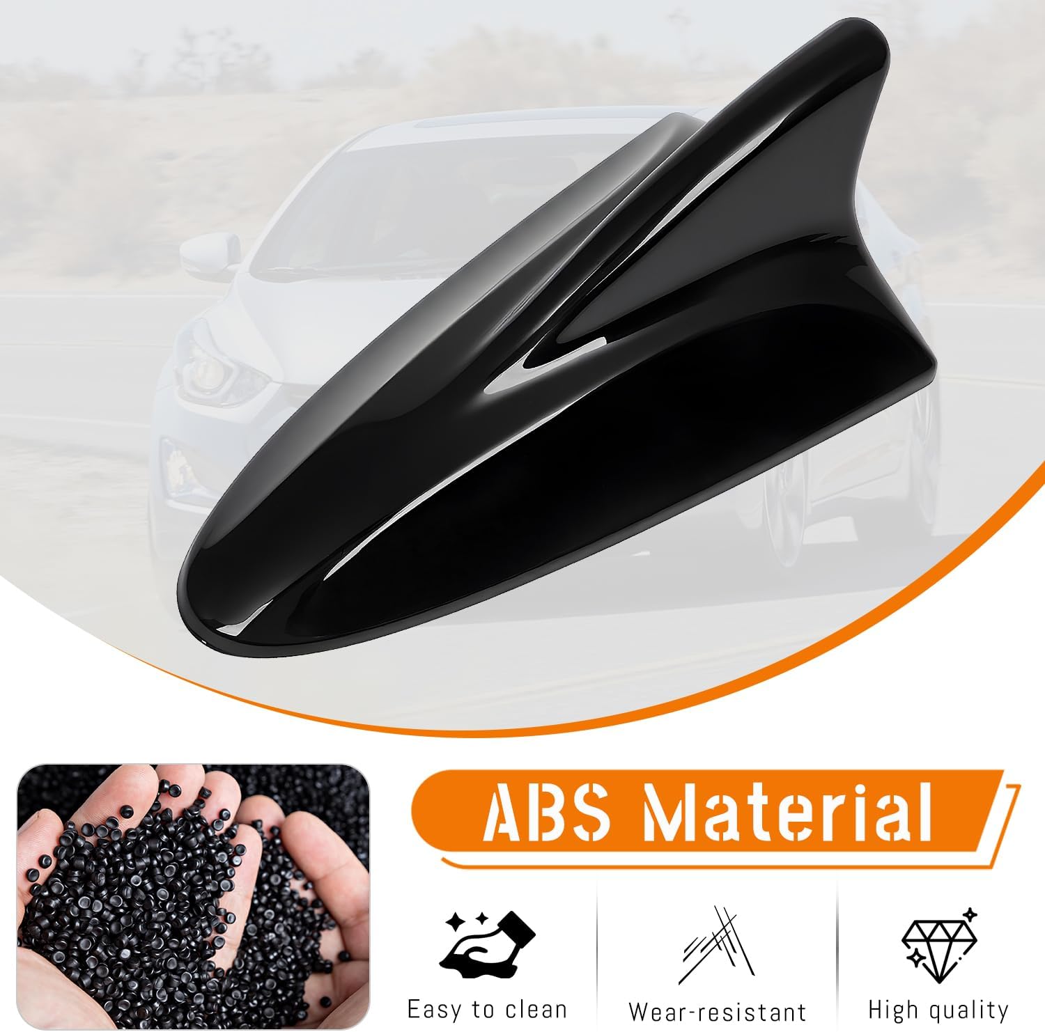 Shark Fin Antenna Cover Compatible with for Elantra Sedan MD 2011-2016,for Hyundai Sonata Sedan YF 2009-2014 w/GPS,for Genesis Sedan BH 2008-2013,96210,962103Q800,962103X100NKA (Glossy Black)