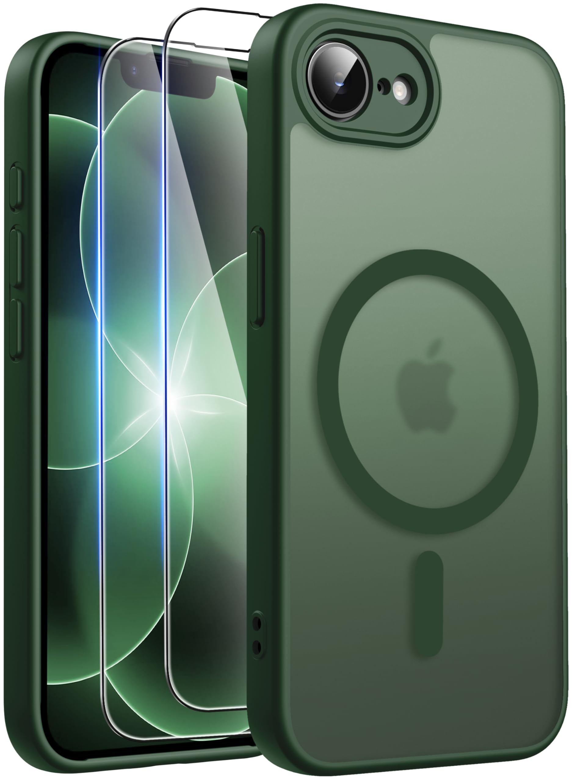 Qasyfanc Magnetic for iPhone 17e Case iPhone 16e Case with 2 Tempered Glass Screen Protector, Compatible with MagSafe, Full Camera Protection, [Anti-Yellowing] Shockproof Protection Phone Case, Clear — view 10