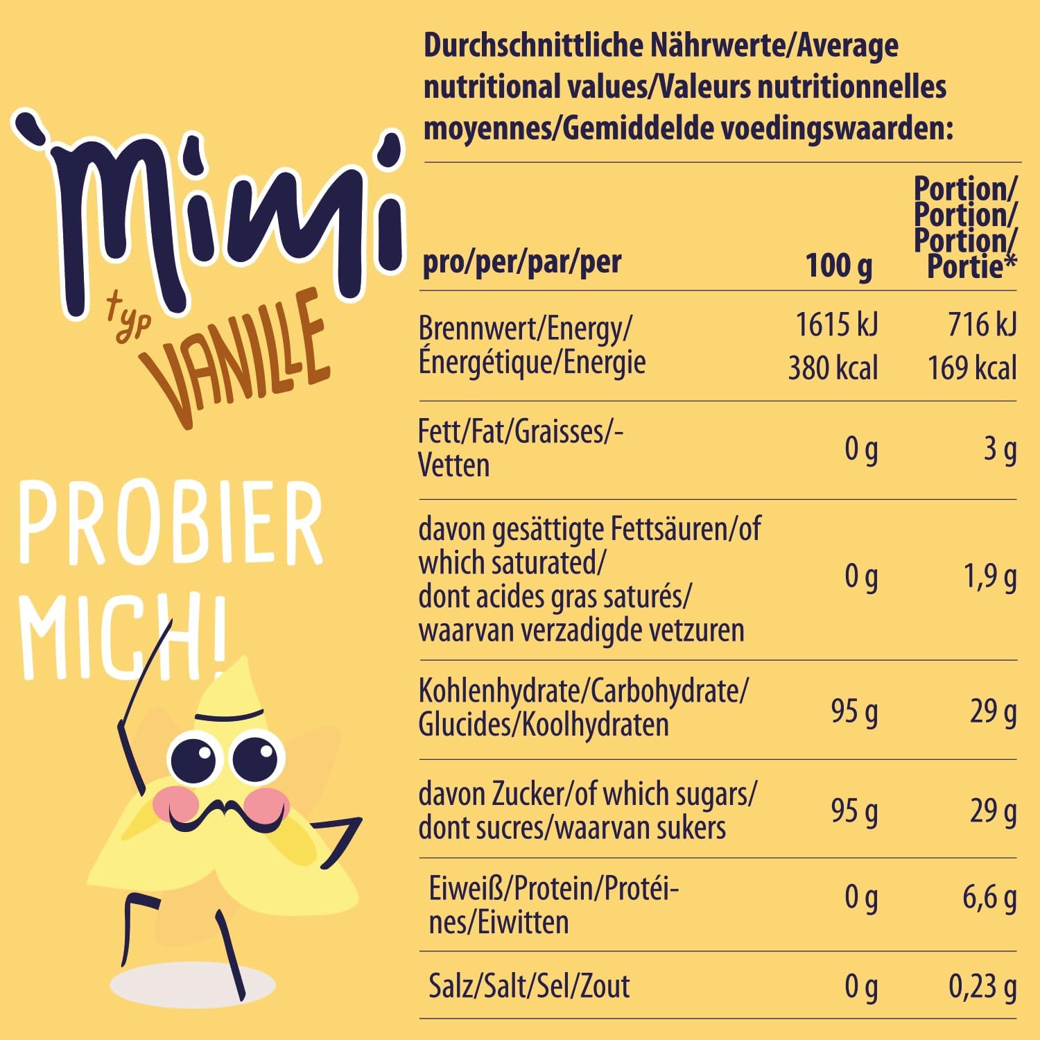 Mimi Milch-Mix Bebida Vainilla Bebida en polvo 12 x 400 g - Paquete de almacenamiento - Deliciosa bebida con sabor a vainilla - Soluble en frío y caliente - Ideal para ocio, oficina, familia grande