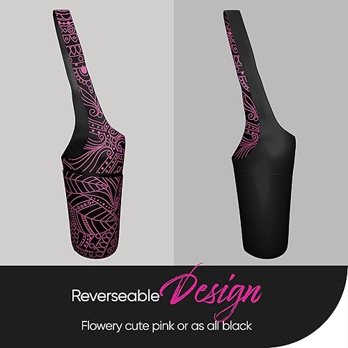 Miniatura 4 de Millenti Bolsa para esterilla de yoga manos libres, elegante diseño reversible con cremallera para teléfono, billetera y llaves, bolsillo lateral