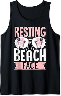 Traveler Flight Vacation Girls Trip Resting Beach Face Tank Top