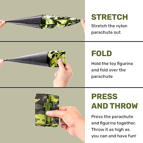 Miniatura 6 de NUTTY TOYS Juguetes de paracaídas para niños  Paracaídas voladoras sin enredos para hombres, parte superior para interiores y exteriores, 3, 4, 5,