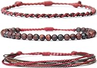 Vista 63 de Handmade Natural Stone Beaded Healing Bracelet Gift for Men Adjustable Rope String Bracelet
