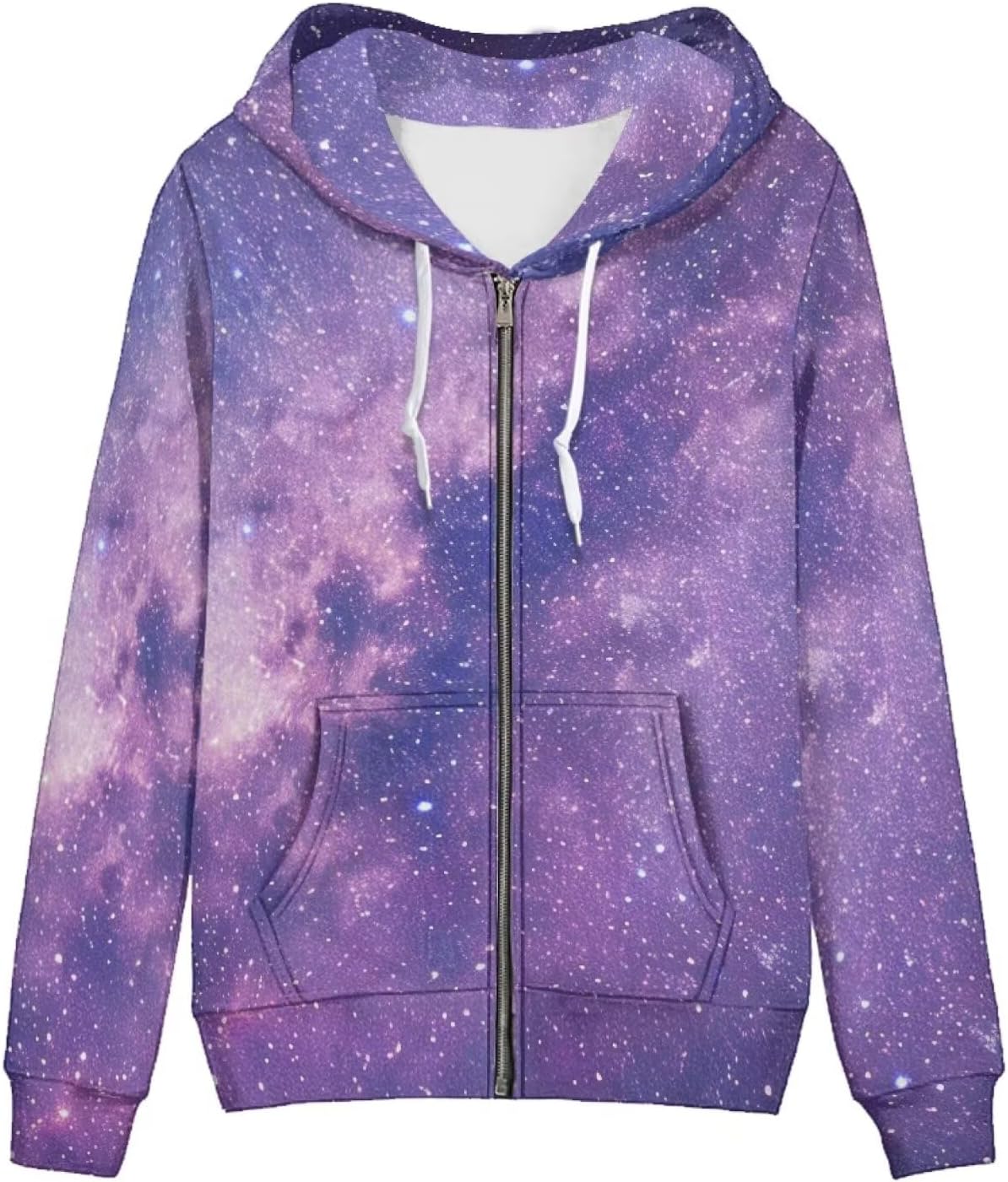 Agoviwo Cute Print Zip up Hoodie Women Long Sleeve Hoodie Loose Hooded Neck Sweatshirt for Home